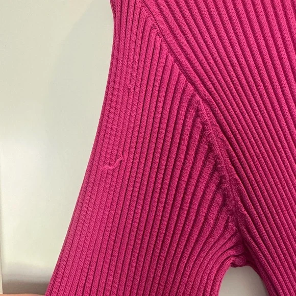 STAUD Pink and Red Ribbed Knit Dress - Picture 5 of 5